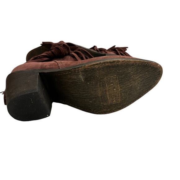 Independent Boot Co 6.5C Brown Leather Tassel Cowgirl Western Suede Booties*READ - Picture 5 of 12